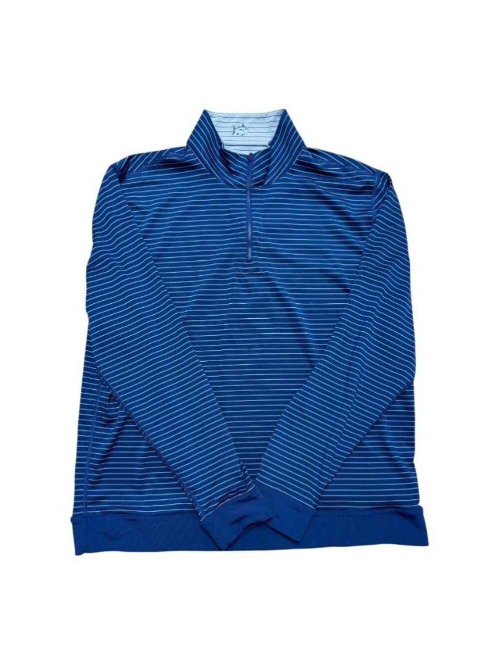 Southern Tide Reversible Quarter Zip Pullover Mens XL Blue Striped Performance